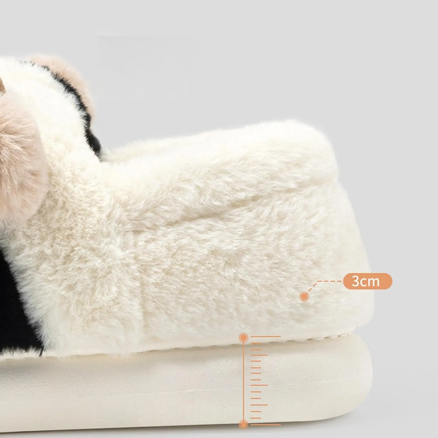 Adisputent Cow Slippers for Women Men Cartoon Animal Cotton Slippers Fuzzy Plush Cow Slides Winter Warm House Slippers