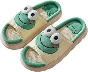 Adisputent Cow Slippers for Women Men Cartoon Animal Cotton Slippers Fuzzy Plush Cow Slides Winter Warm House Slippers
