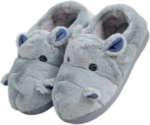 Adult & Children Cotton Hippo Home Plush Animal Slippers