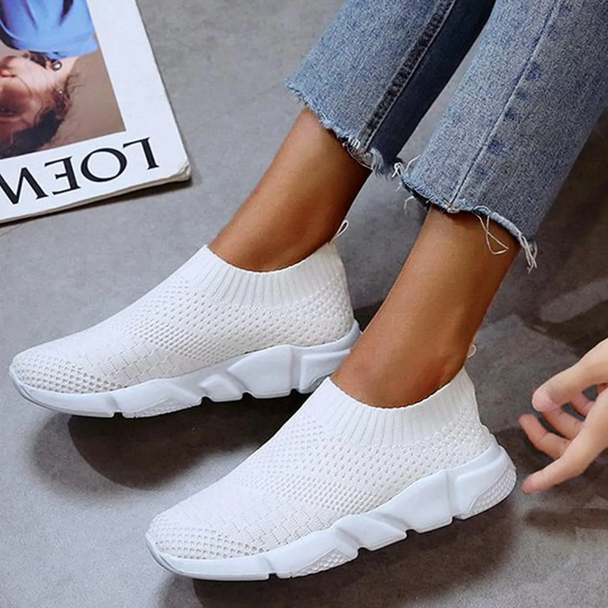 All Black Tennis Shoes for Women Pull On Shoes Womens Sneakers Womens Shoes Casual Fall Slip Ons Womens Trail Running Shoes Arch Support Zapatos Antideslizantes para Mujer De Trabajo Vestir