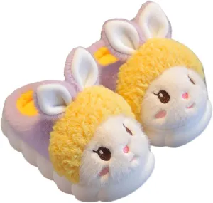 Animal slippers for women Cute rabbit slippers Soft warm winter home plush cotton slippers Cotton shoes