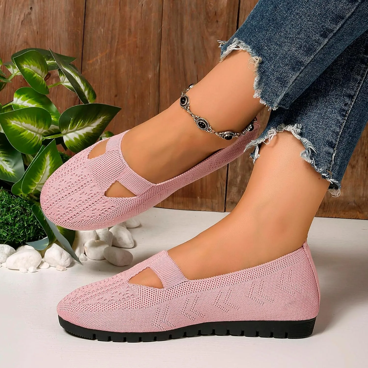Ballet Flats Shoes for Women Wide Comfortable Round Toe Slip On Ballet Flats Casual Women's Flats for Walking Shoes