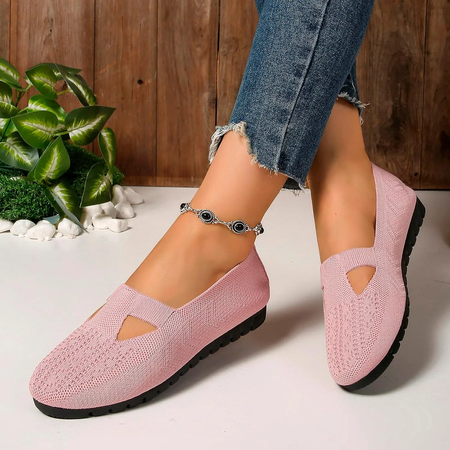 Ballet Flats Shoes for Women Wide Comfortable Round Toe Slip On Ballet Flats Casual Women's Flats for Walking Shoes