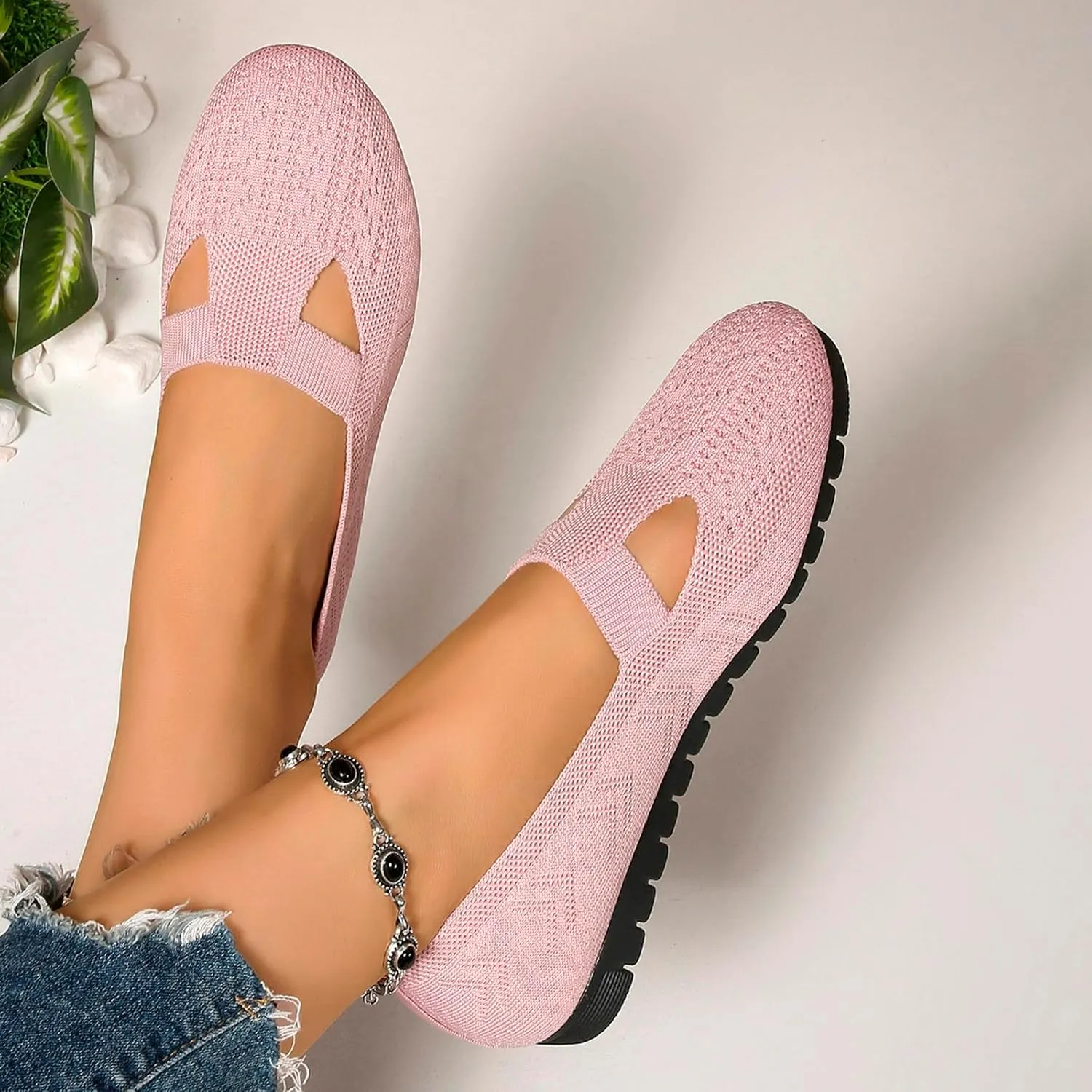 Ballet Flats Shoes for Women Wide Comfortable Round Toe Slip On Ballet Flats Casual Women's Flats for Walking Shoes