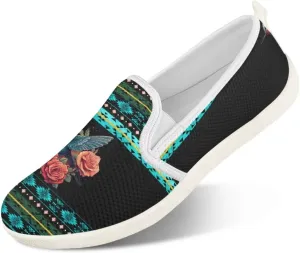 Binienty Women's Breathable Flats Shoes, Soft Slip on Loafers Flats Cozy Lightweight Walking Sneakers US 5.5-10.5