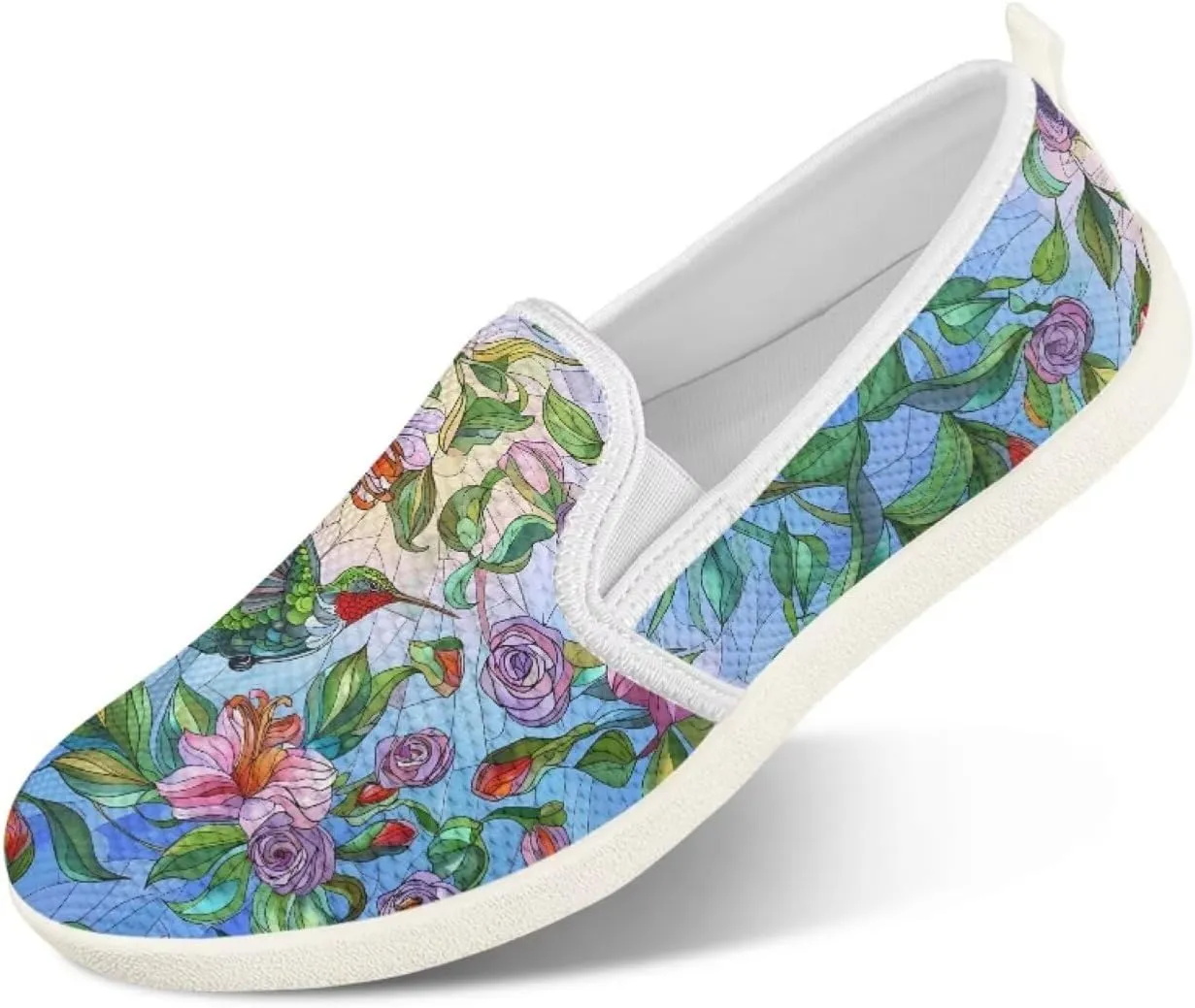 Binienty Women's Breathable Flats Shoes, Soft Slip on Loafers Flats Cozy Lightweight Walking Sneakers US 5.5-10.5