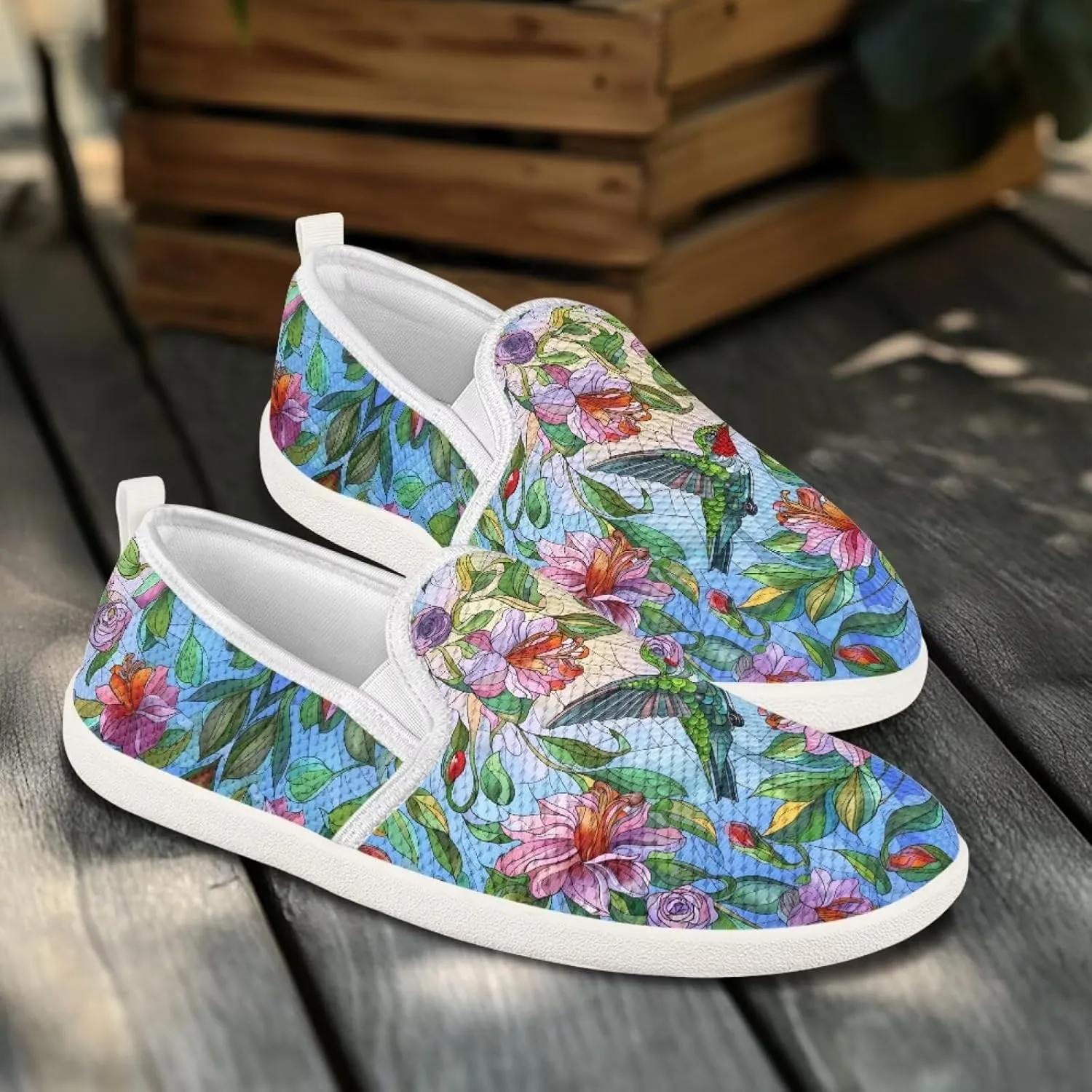 Binienty Women's Breathable Flats Shoes, Soft Slip on Loafers Flats Cozy Lightweight Walking Sneakers US 5.5-10.5