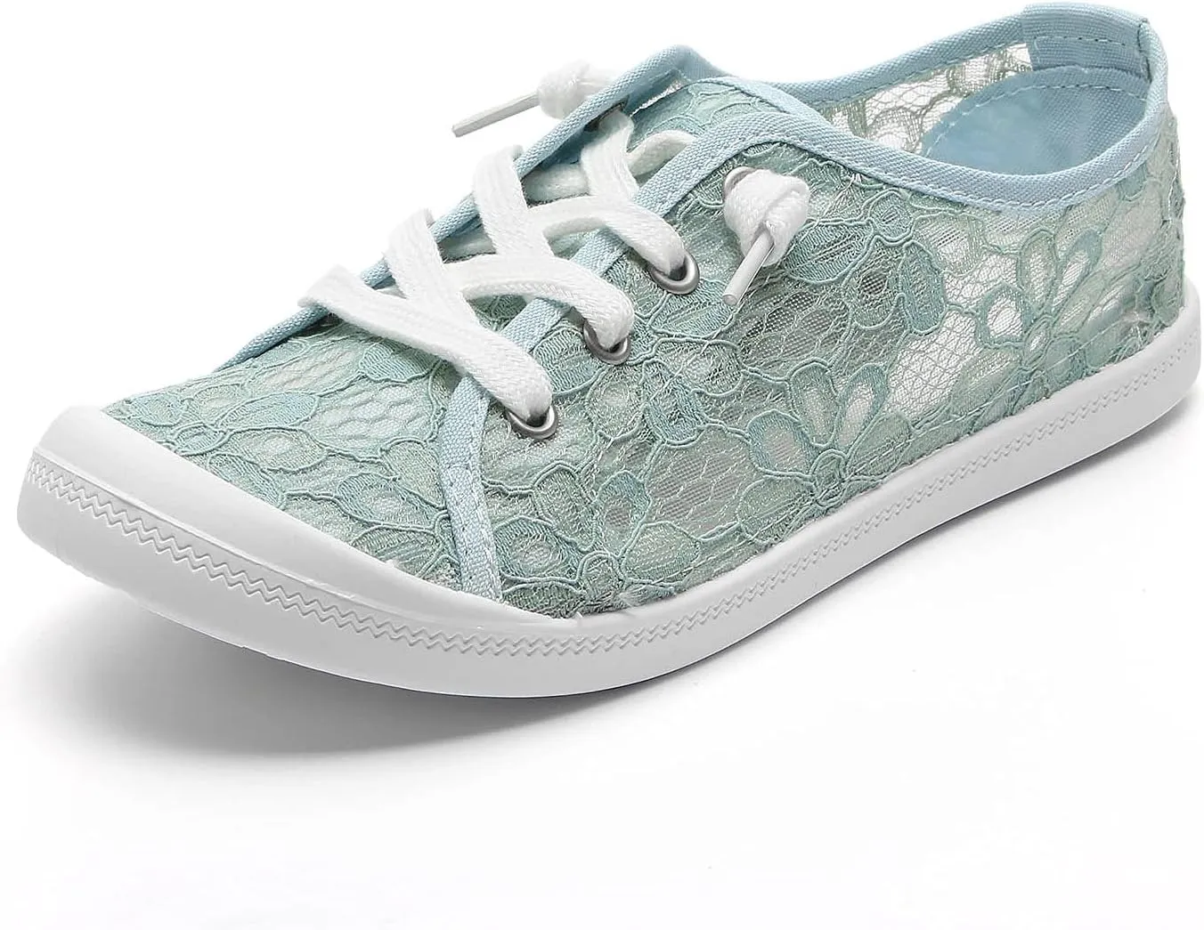 BORAMAX Women's Canvas Sneakers Low Cut Canvas Shoes Lace Up Fashion Tennis Shoes Breathable Flats Bride Lace Sneakers