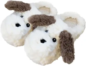 Cartoon Dog Cotton Slippers,Cute Animal Fuzzy Slippers for women,Winter Indoor Outdoor Slippers,Non-Skid Shoes for men