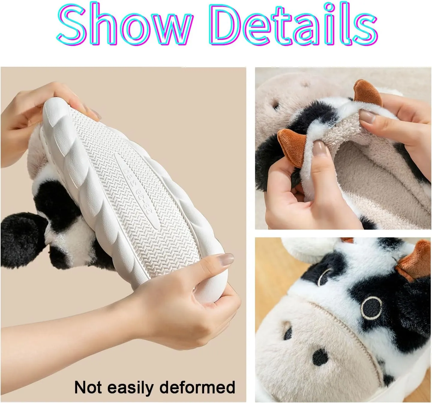 Cartoon Dog Cotton Slippers,Cute Animal Fuzzy Slippers for women,Winter Indoor Outdoor Slippers,Non-Skid Shoes for men
