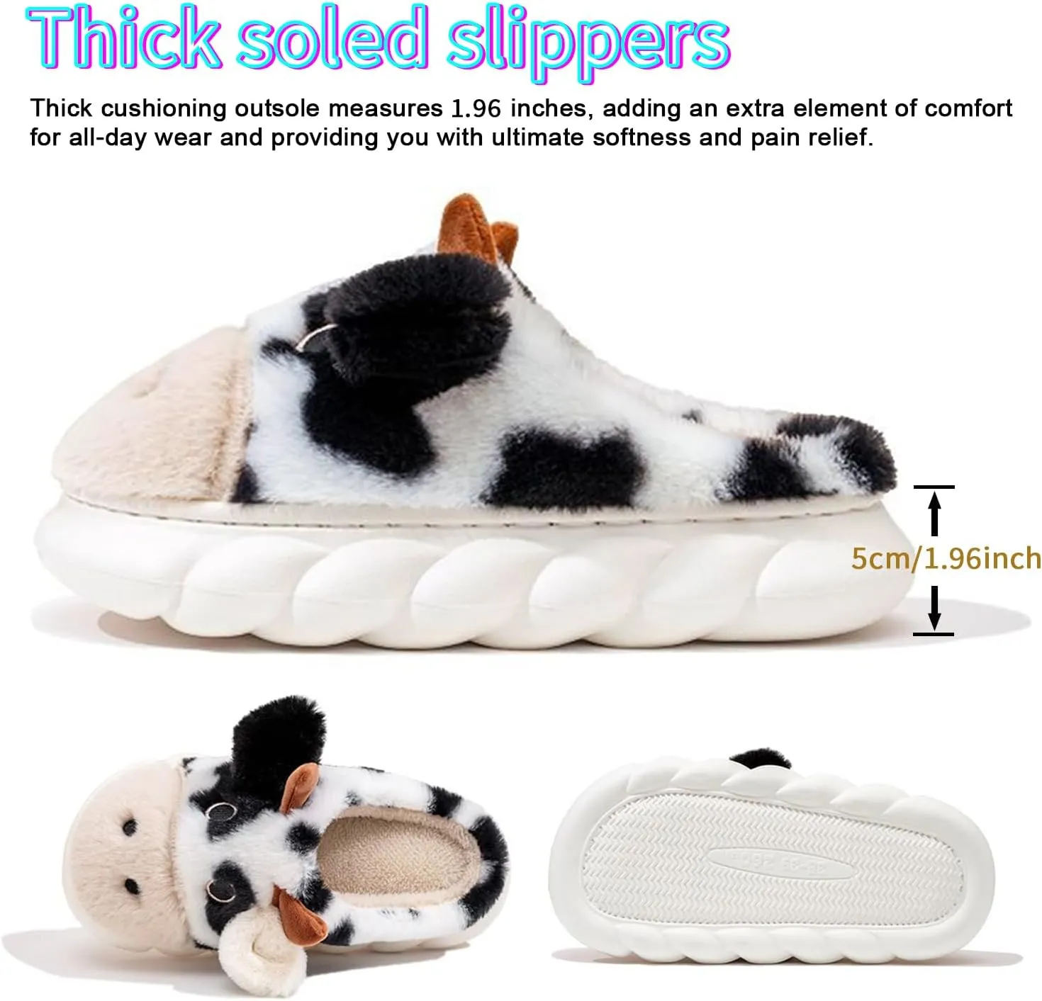 Cartoon Dog Cotton Slippers,Cute Animal Fuzzy Slippers for women,Winter Indoor Outdoor Slippers,Non-Skid Shoes for men