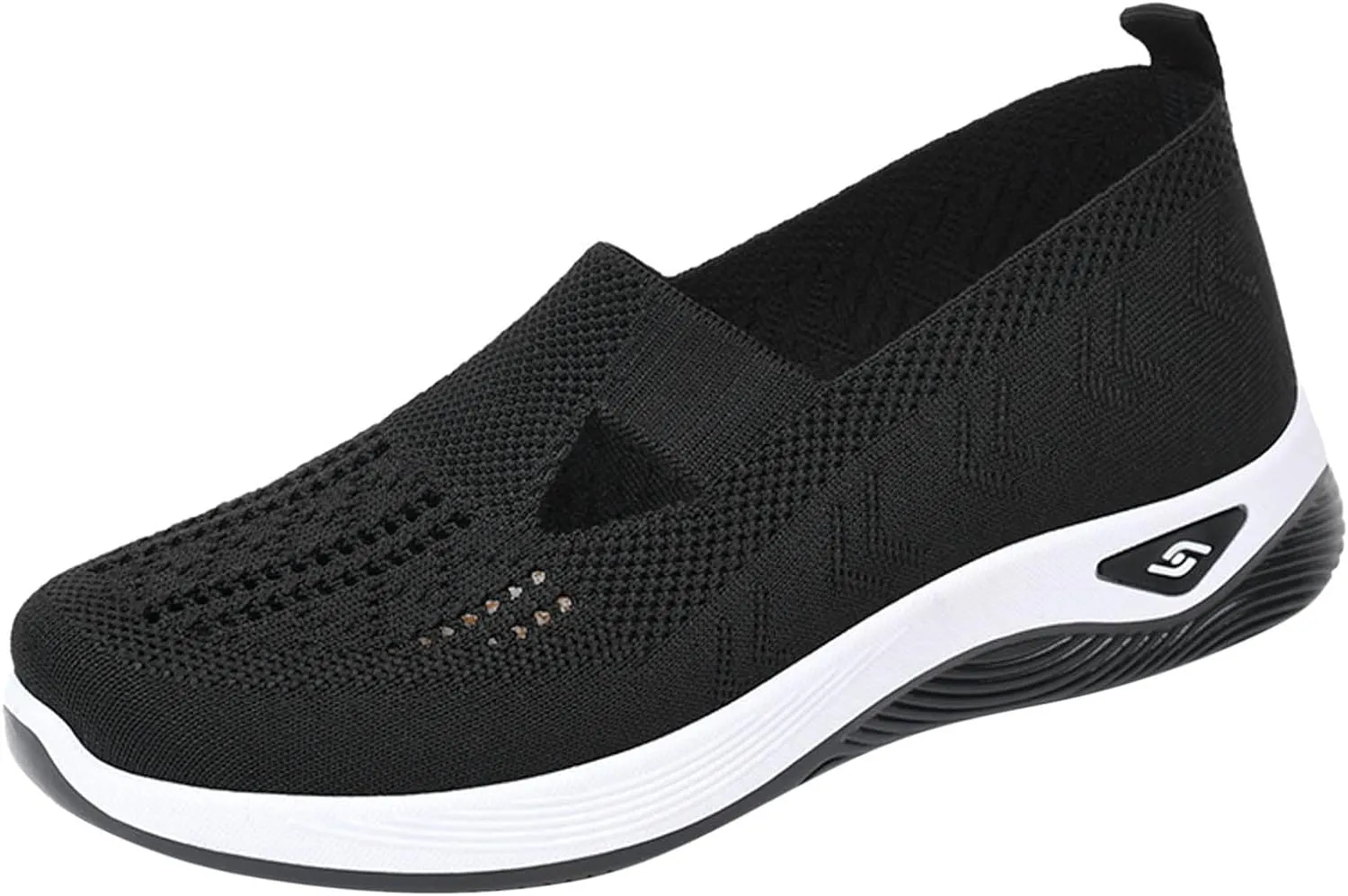 Cathalem Orthopedic Women's Woven Breathable Soft Sole Slip on Diabetic Foam Shoes for Walking