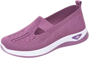 Cathalem Orthopedic Women's Woven Breathable Soft Sole Slip on Diabetic Foam Shoes for Walking