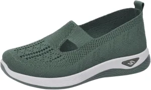 Cathalem Orthopedic Women's Woven Breathable Soft Sole Slip on Diabetic Foam Shoes for Walking