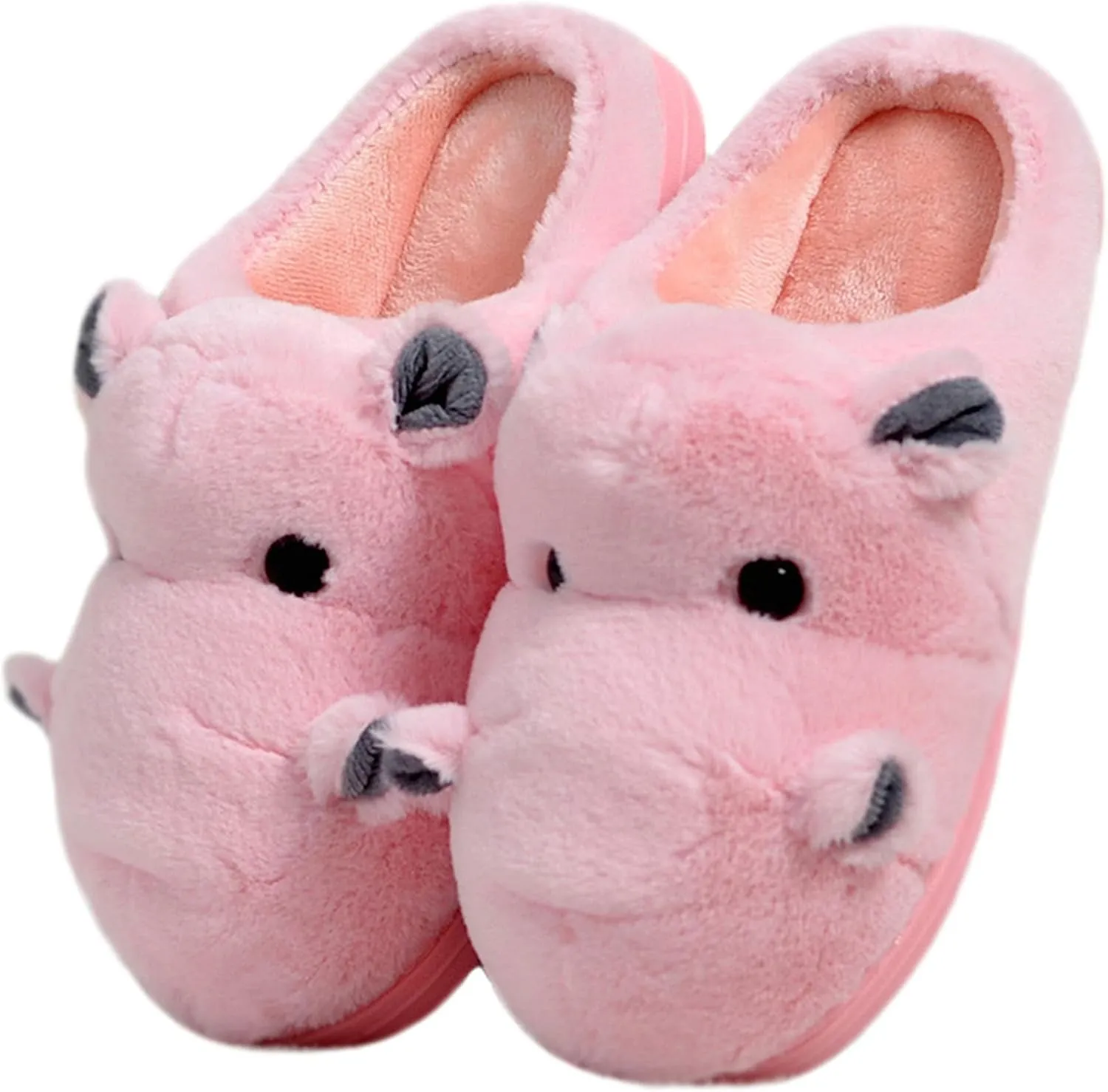 Cotton Slippers for Adults & Kids - Plush Hippo & Animal Designs, Perfect for Home