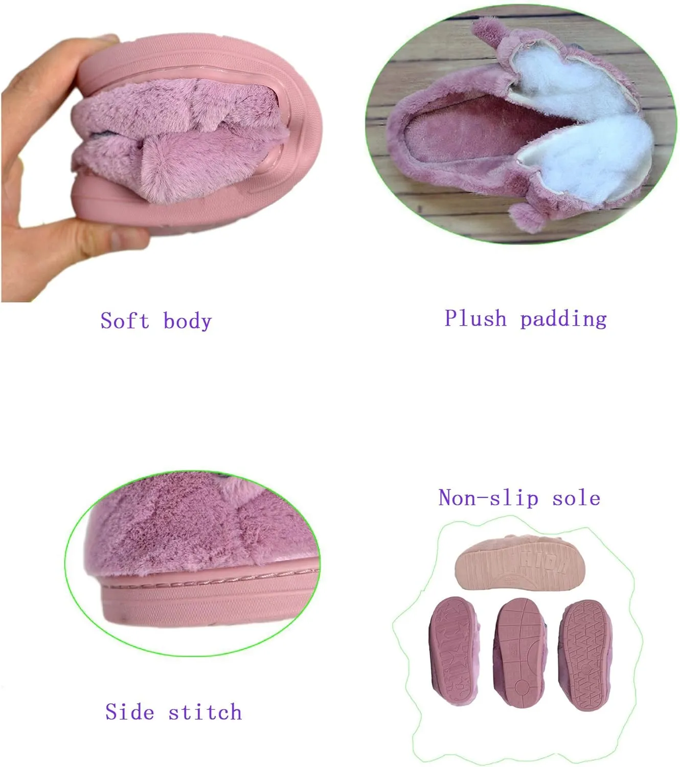 Cotton Slippers for Adults & Kids - Plush Hippo & Animal Designs, Perfect for Home