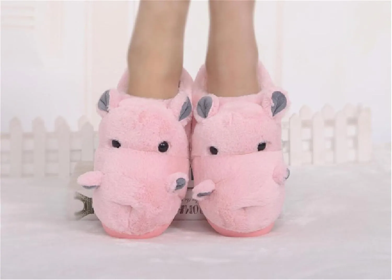 Cotton Slippers for Adults & Kids - Plush Hippo & Animal Designs, Perfect for Home