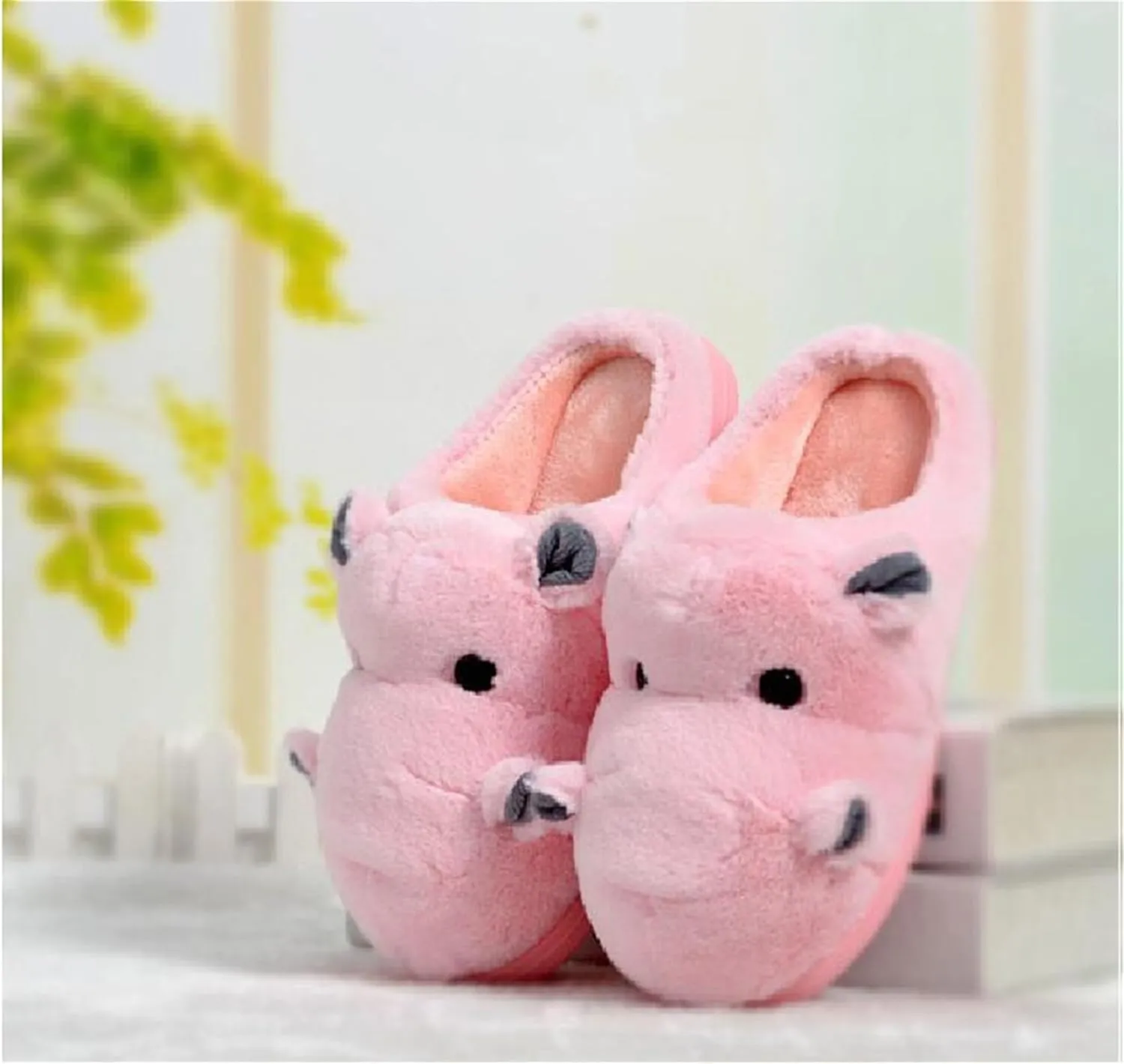 Cotton Slippers for Adults & Kids - Plush Hippo & Animal Designs, Perfect for Home