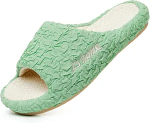 Crazy Lady Women's House Slippers Memory Foam Cozy Bedroom Shoes Open Toe Indoor Outdoor Platform Slides