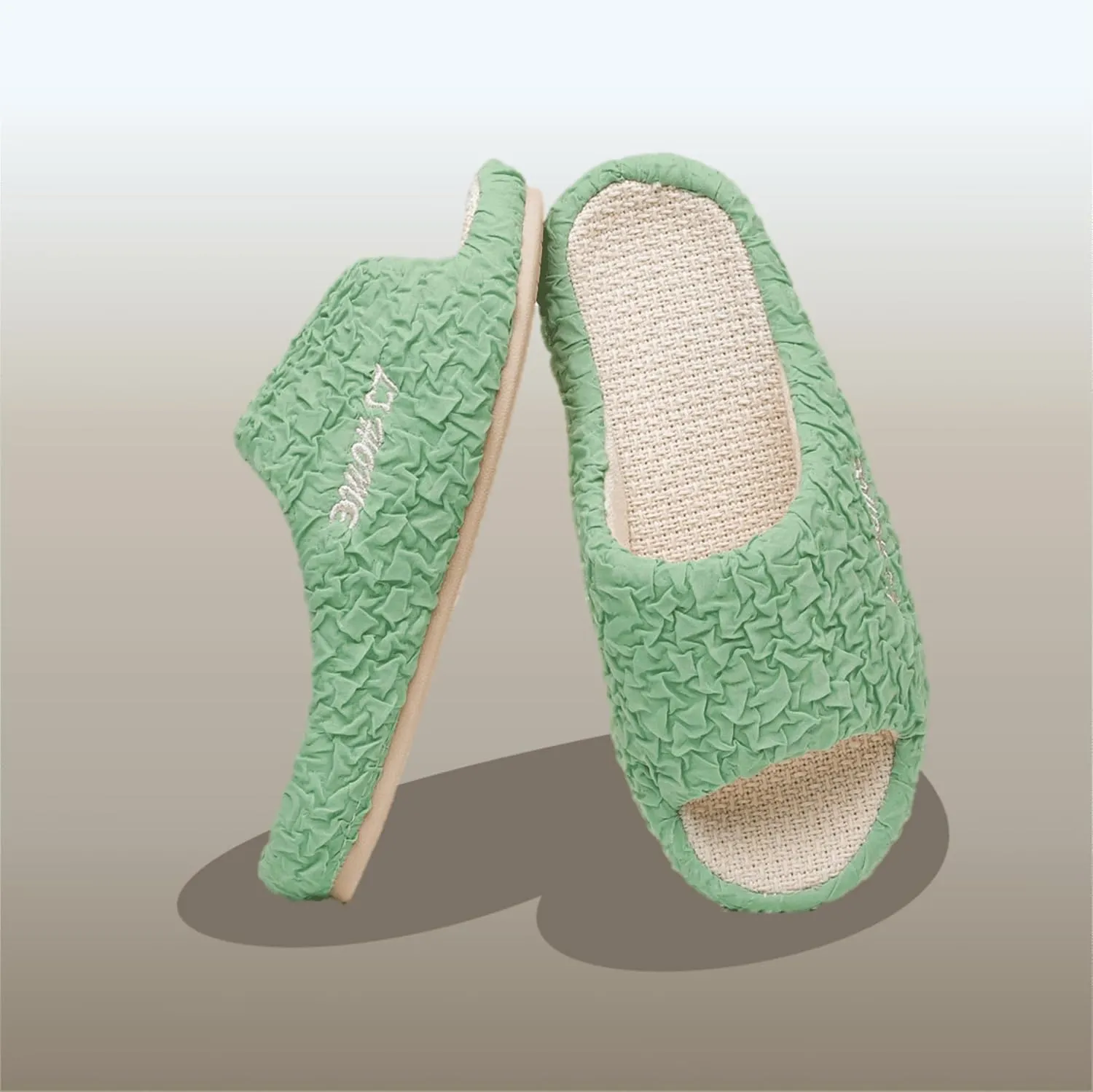 Crazy Lady Women's House Slippers Memory Foam Cozy Bedroom Shoes Open Toe Indoor Outdoor Platform Slides