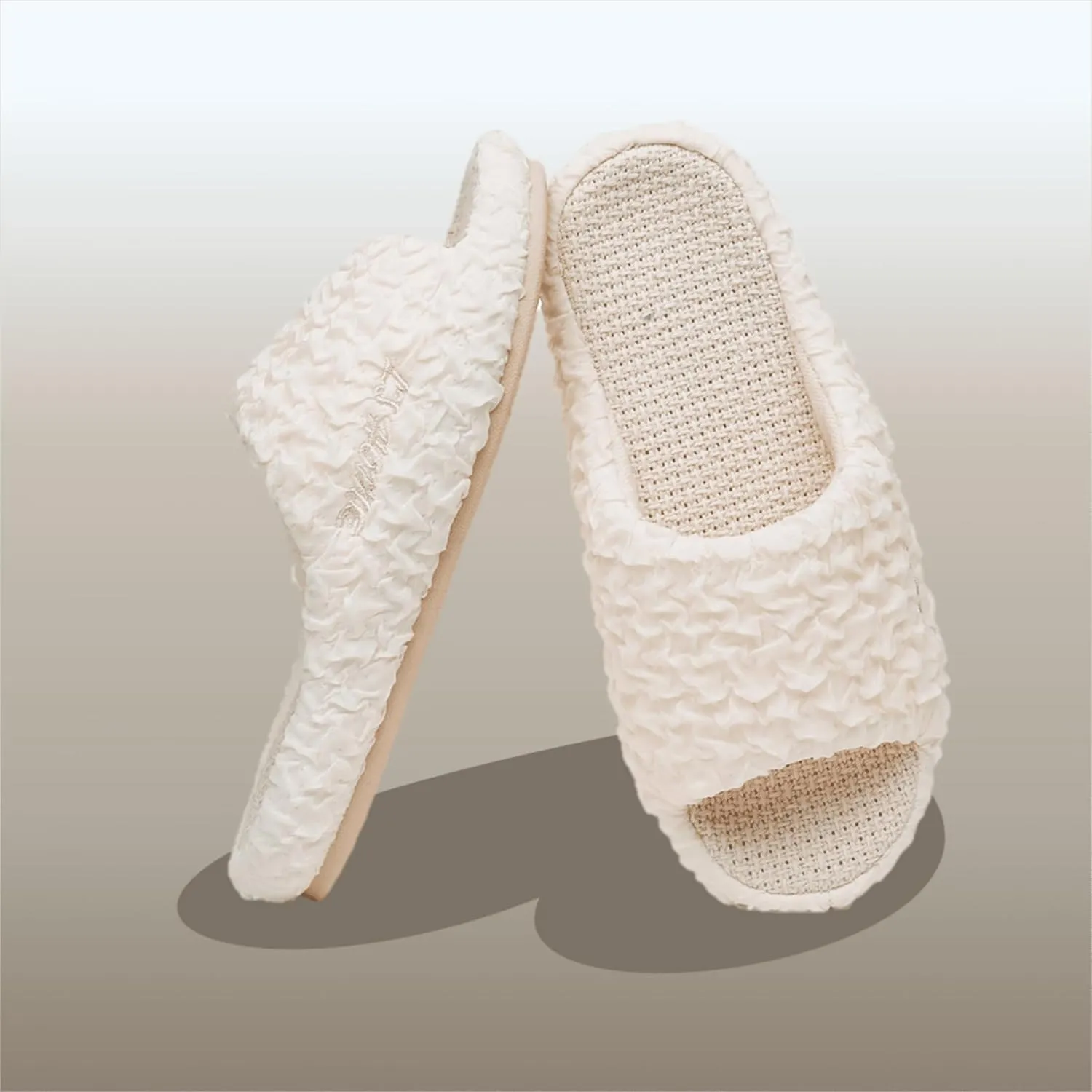 Crazy Lady Women's House Slippers Memory Foam Cozy Bedroom Shoes Open Toe Indoor Outdoor Platform Slides