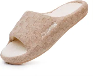 Crazy Lady Women's House Slippers Memory Foam Cozy Bedroom Shoes Open Toe Indoor Outdoor Platform Slides