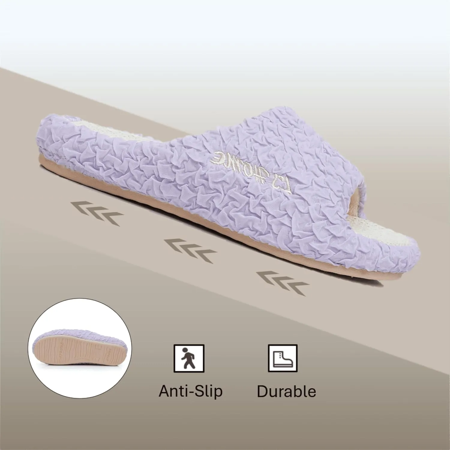 Crazy Lady Women's House Slippers Memory Foam Cozy Bedroom Shoes Open Toe Indoor Outdoor Platform Slides