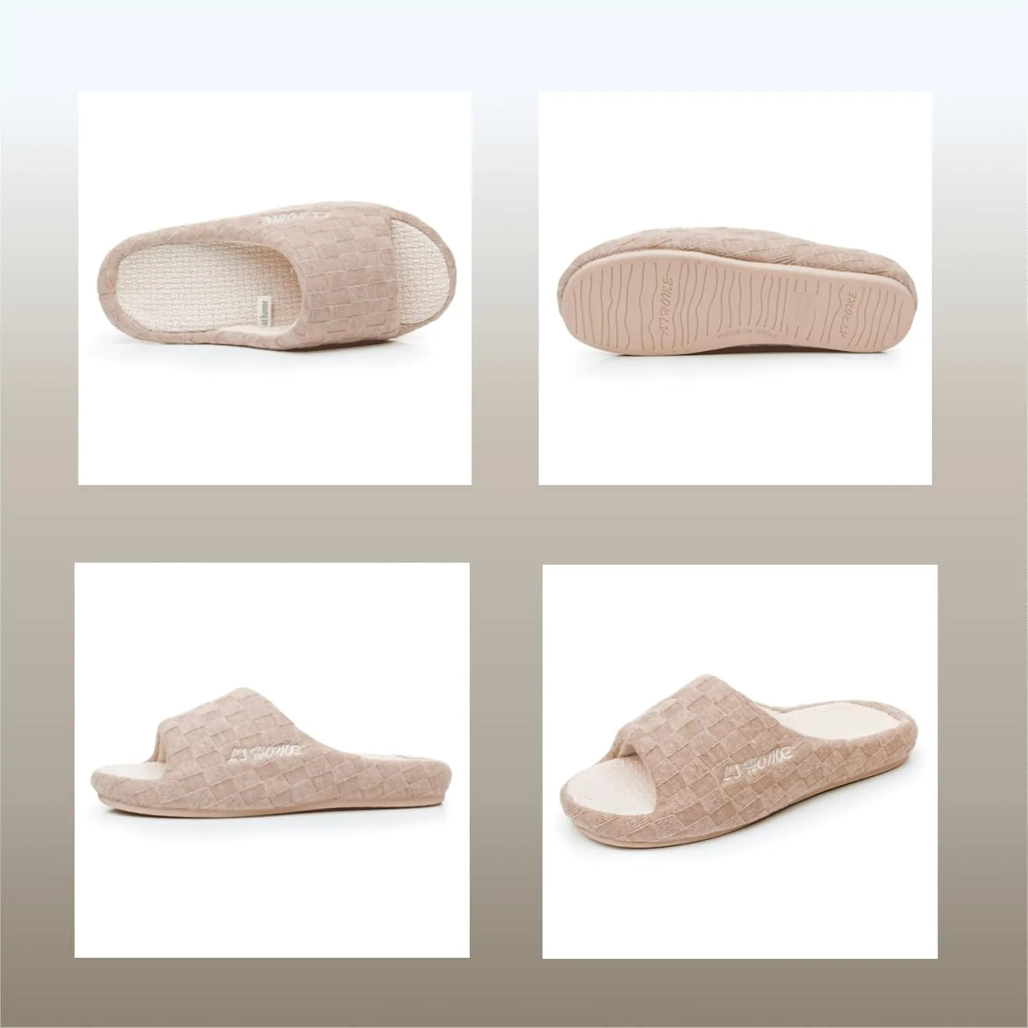 Crazy Lady Women's House Slippers Memory Foam Cozy Bedroom Shoes Open Toe Indoor Outdoor Platform Slides