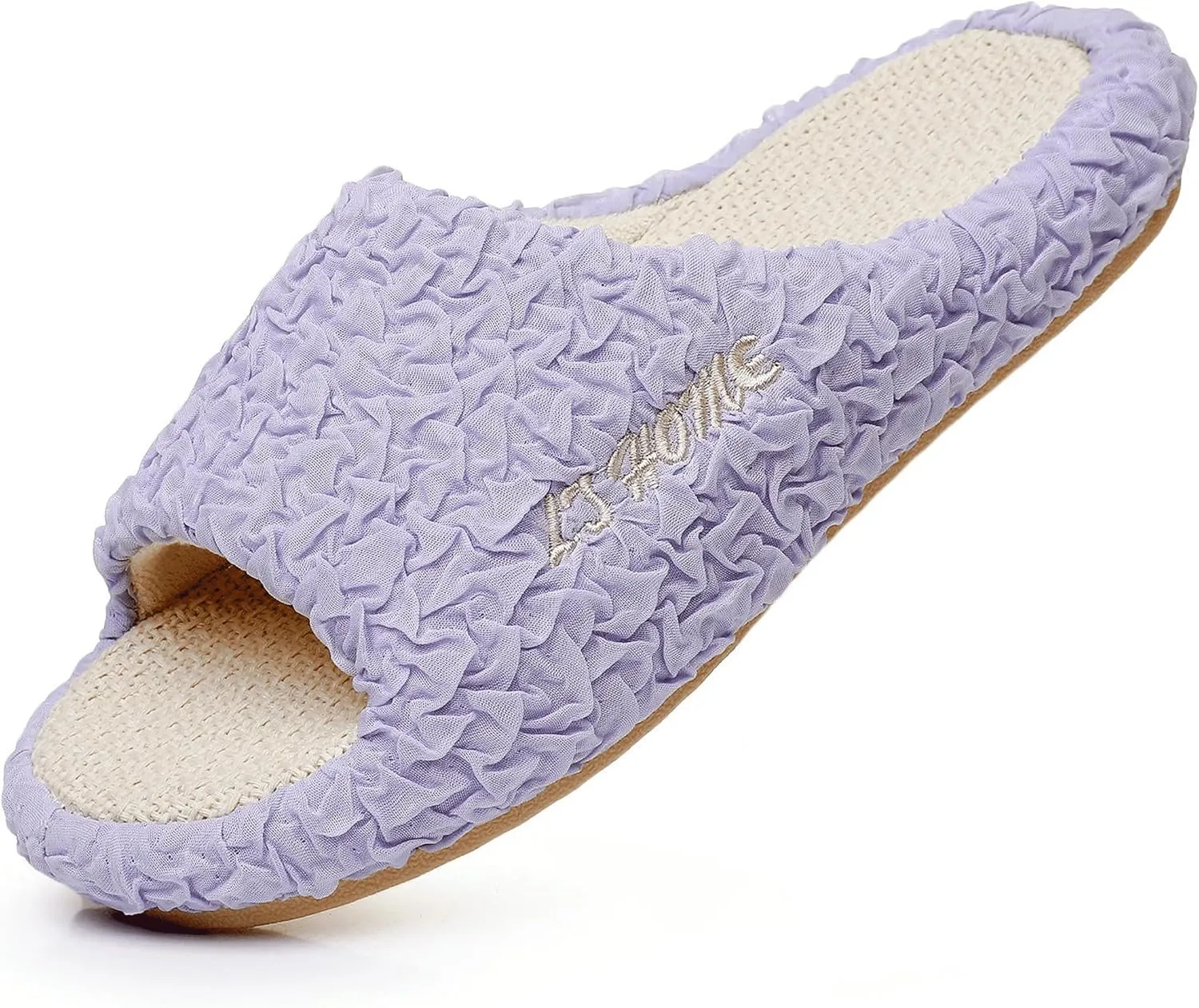 Crazy Lady Women's House Slippers Memory Foam Cozy Bedroom Shoes Open Toe Indoor Outdoor Platform Slides