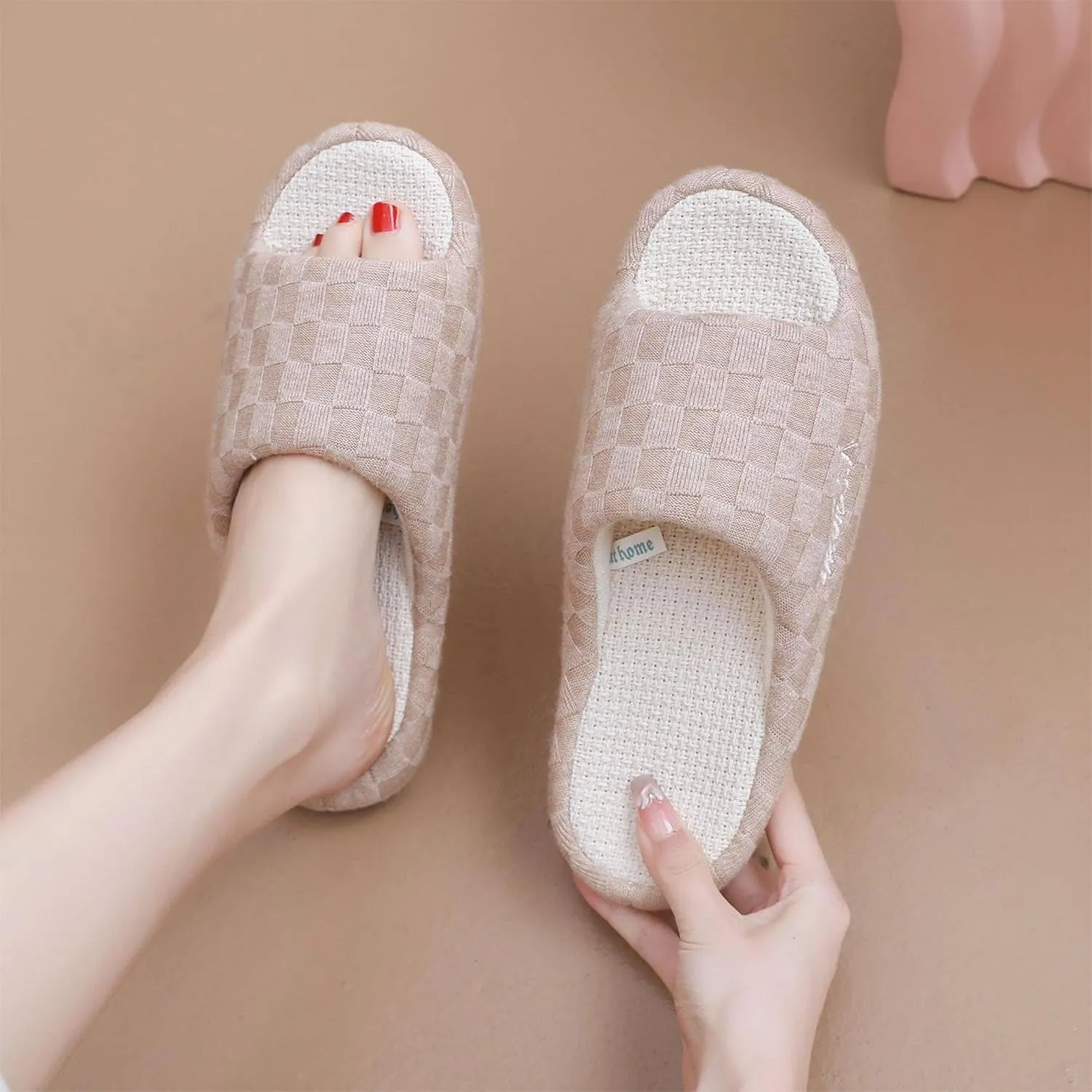 Crazy Lady Women's House Slippers Memory Foam Cozy Bedroom Shoes Open Toe Indoor Outdoor Platform Slides