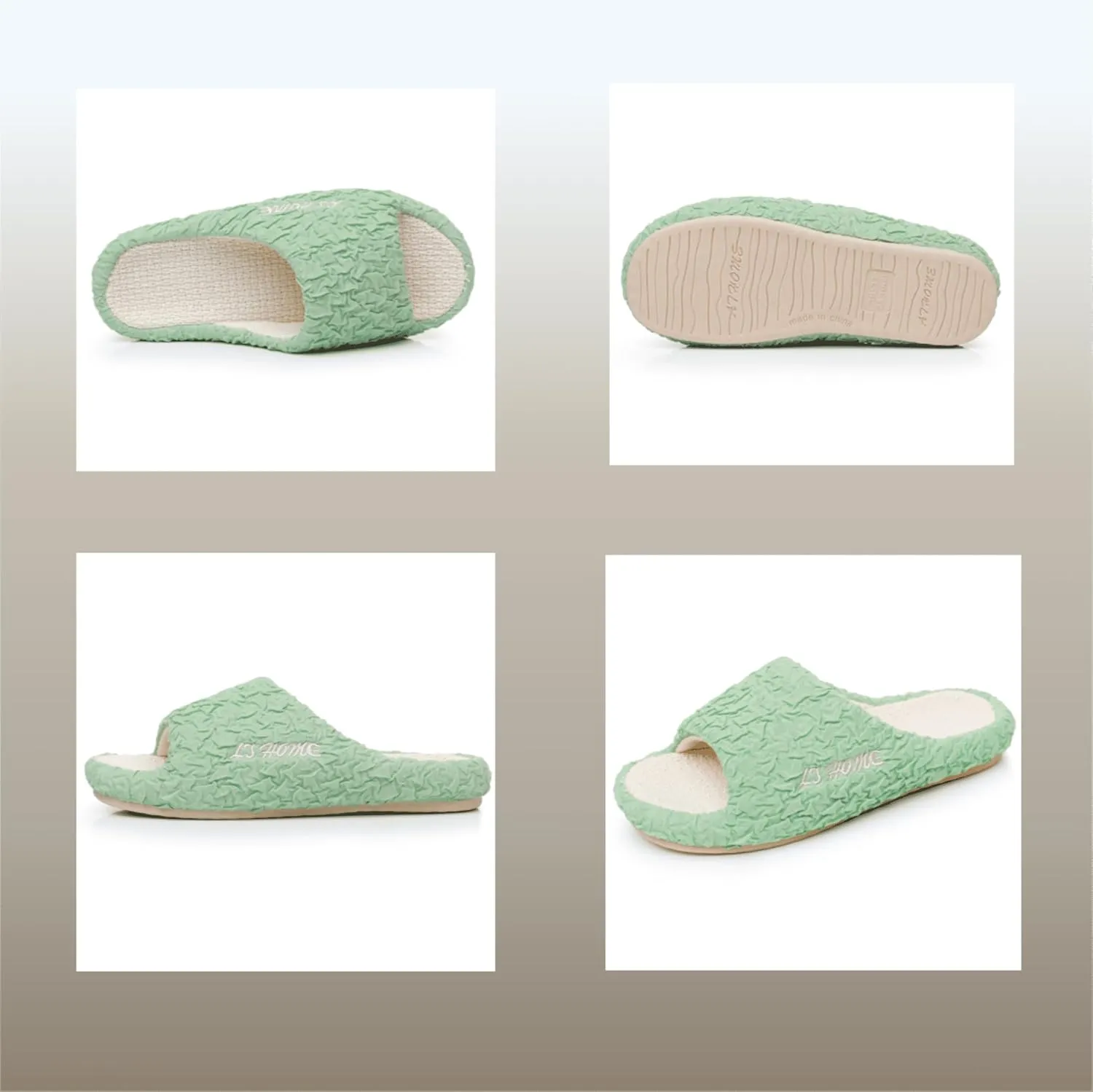 Crazy Lady Women's House Slippers Memory Foam Cozy Bedroom Shoes Open Toe Indoor Outdoor Platform Slides
