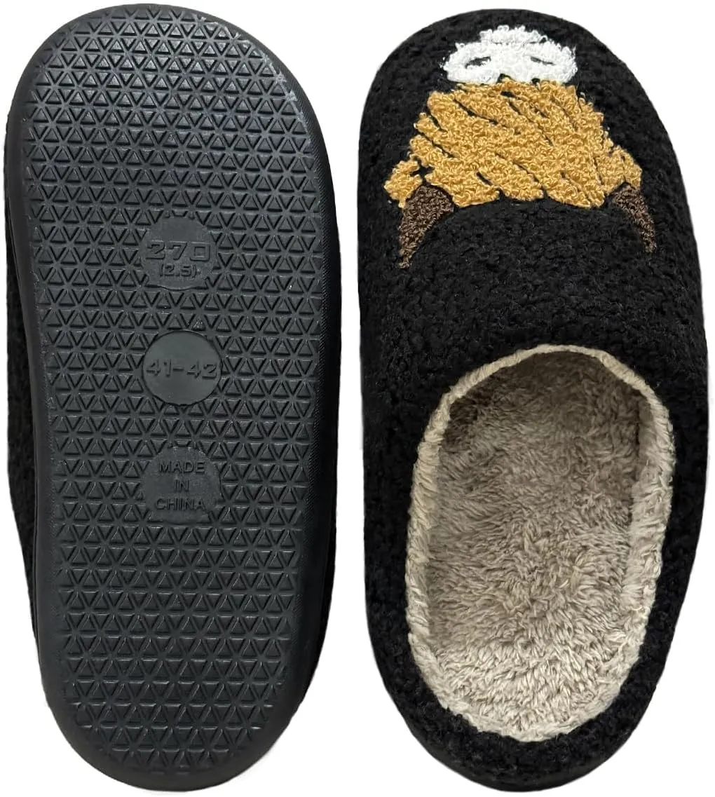 Cute House Slippers for Women Men Fluffy Plush Warm Animal Slippers Winter Comfy Bedroom Shoes