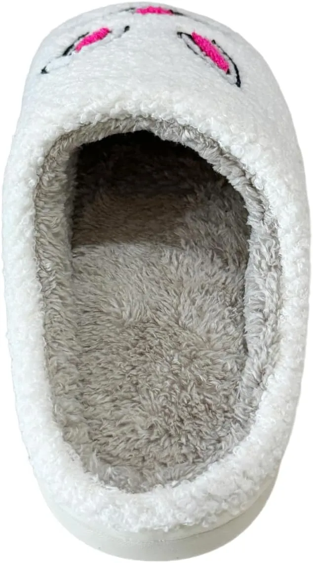 Cute House Slippers for Women Men Fluffy Plush Warm Animal Slippers Winter Comfy Bedroom Shoes