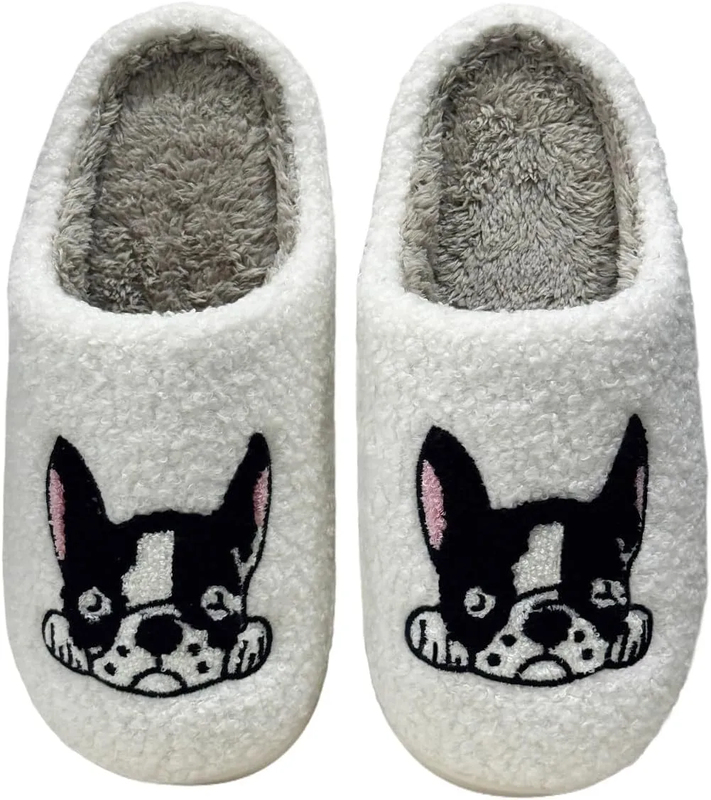 Cute House Slippers for Women Men Fluffy Plush Warm Animal Slippers Winter Comfy Bedroom Shoes