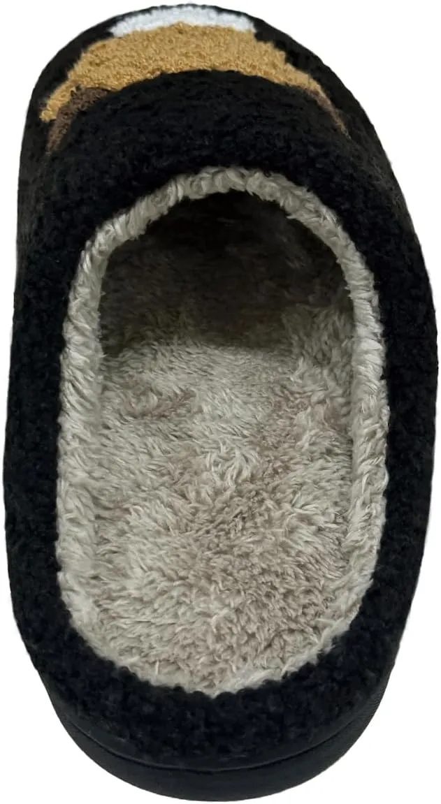 Cute House Slippers for Women Men Fluffy Plush Warm Animal Slippers Winter Comfy Bedroom Shoes