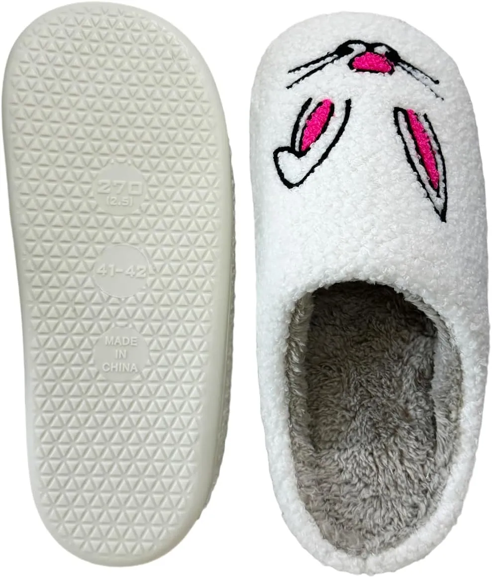 Cute House Slippers for Women Men Fluffy Plush Warm Animal Slippers Winter Comfy Bedroom Shoes