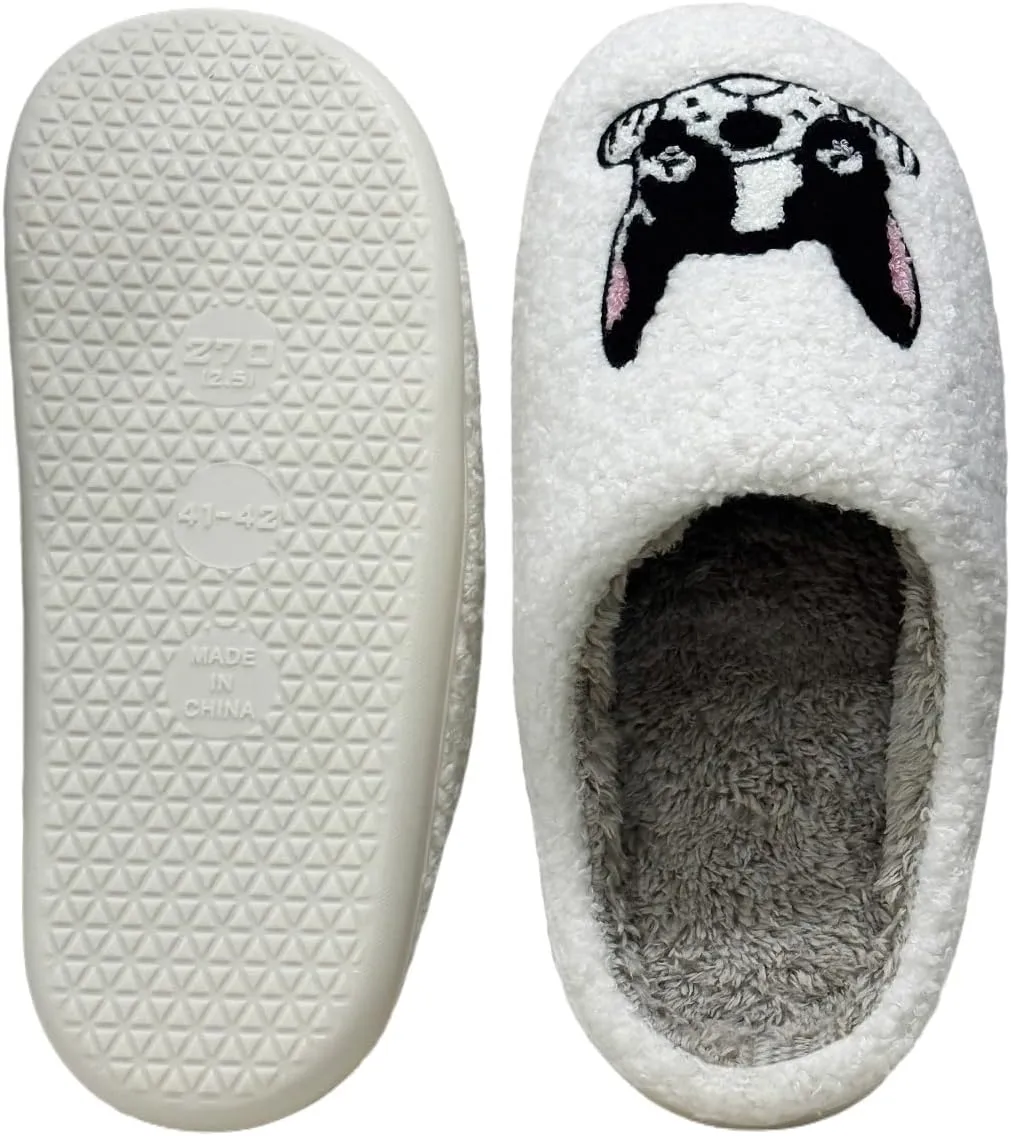 Cute House Slippers for Women Men Fluffy Plush Warm Animal Slippers Winter Comfy Bedroom Shoes