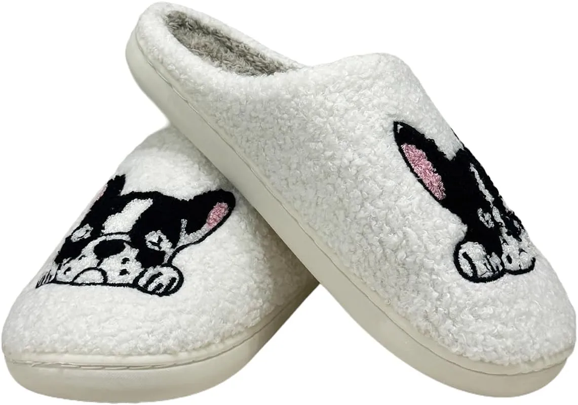 Cute House Slippers for Women Men Fluffy Plush Warm Animal Slippers Winter Comfy Bedroom Shoes