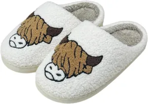 Cute House Slippers for Women Men Fluffy Plush Warm Animal Slippers Winter Comfy Bedroom Shoes