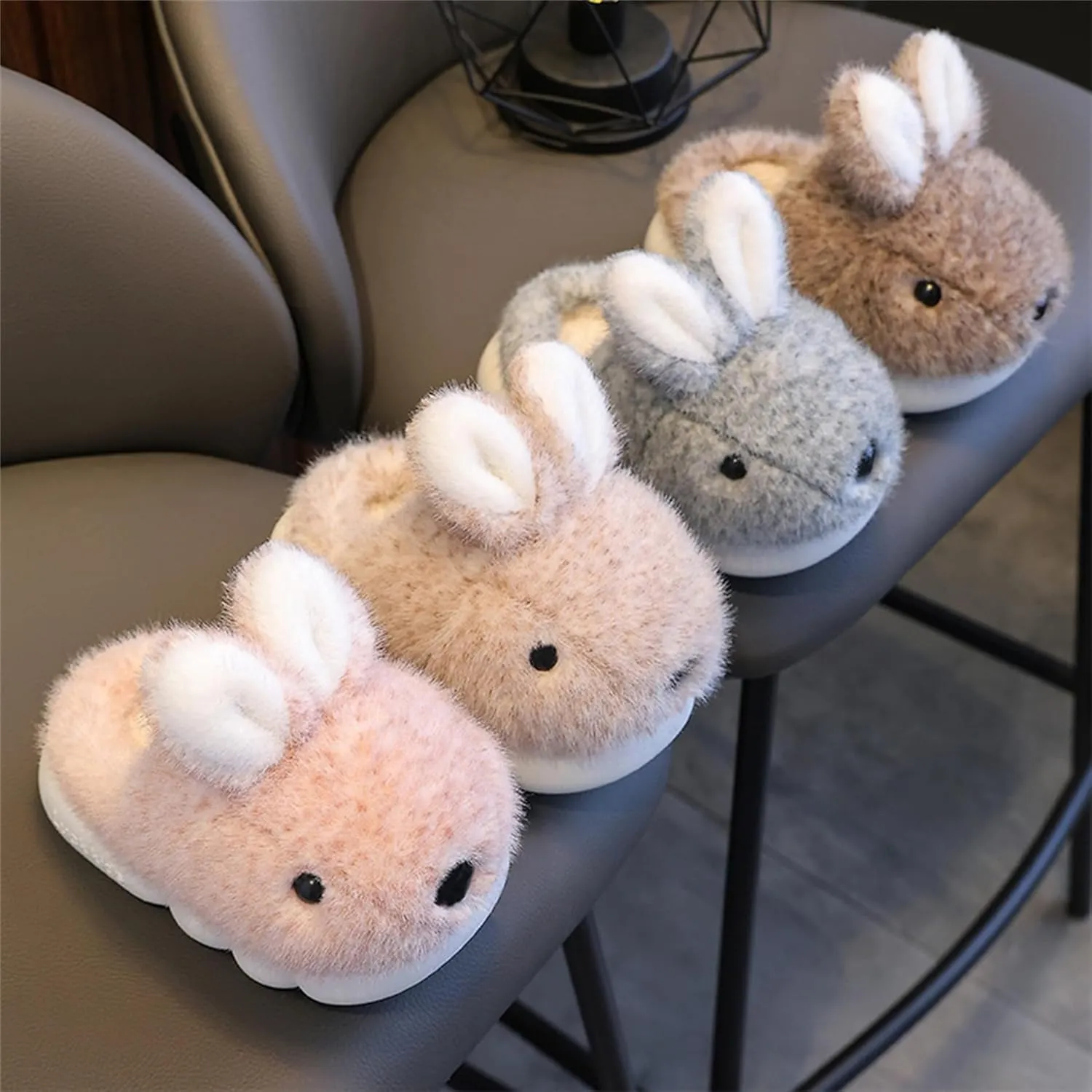 Cute Women's Rabbit Slippers - Warm & Plush, Cartoon Design, Perfect for Winter & Indoor/Outdoor Use
