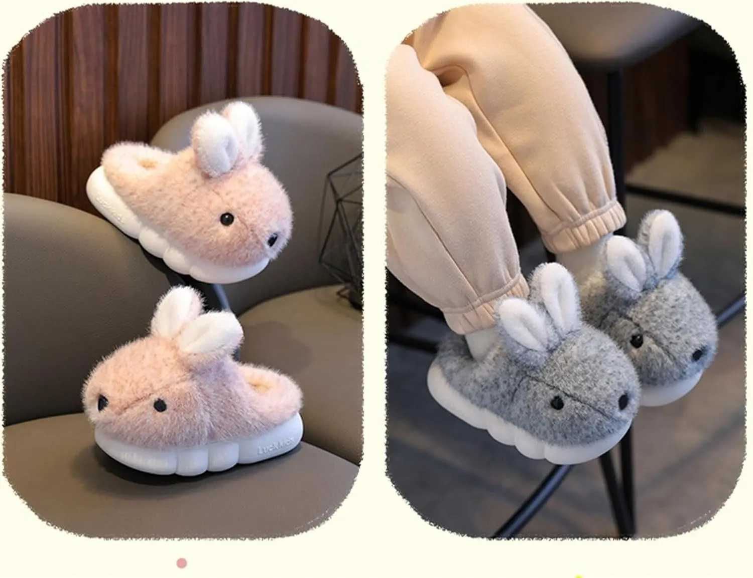 Cute Women's Rabbit Slippers - Warm & Plush, Cartoon Design, Perfect for Winter & Indoor/Outdoor Use