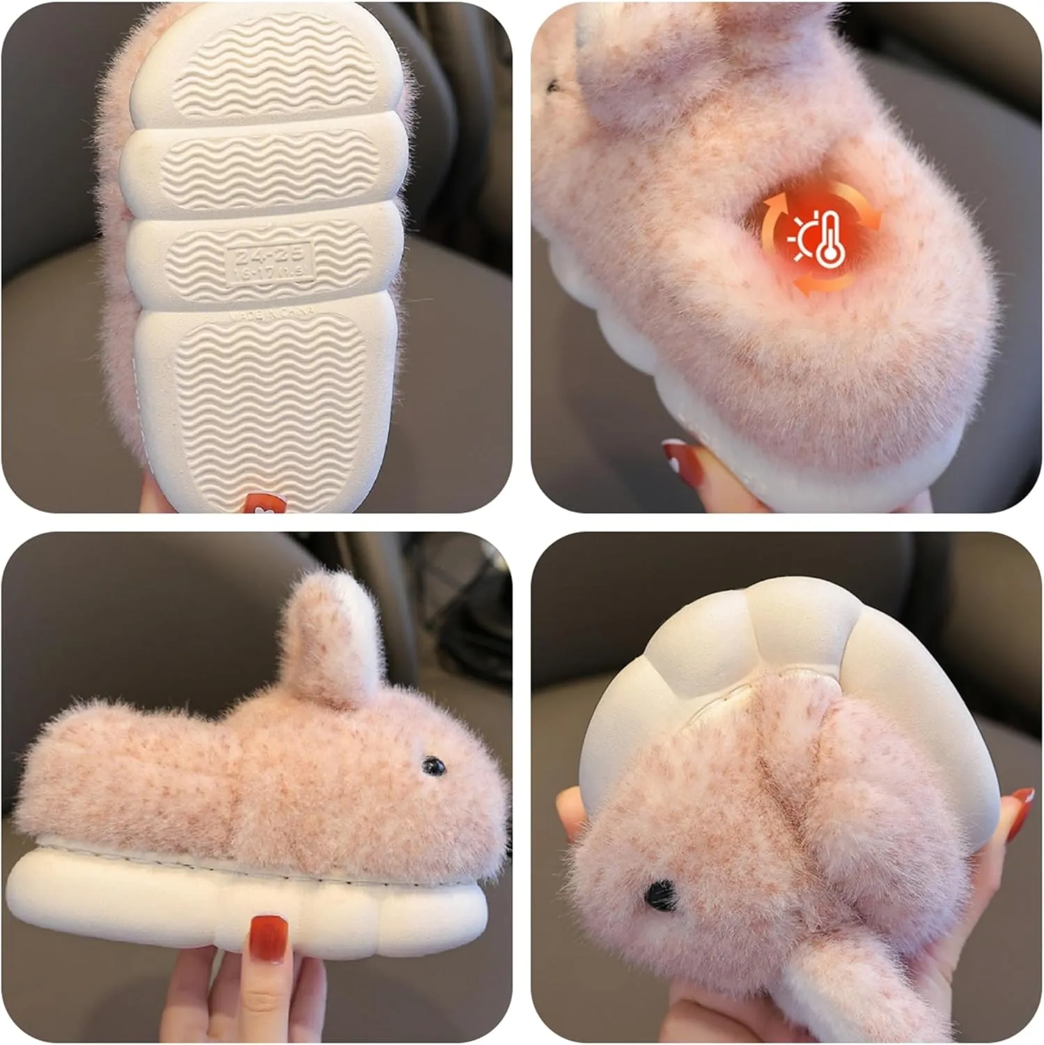 Cute Women's Rabbit Slippers - Warm & Plush, Cartoon Design, Perfect for Winter & Indoor/Outdoor Use
