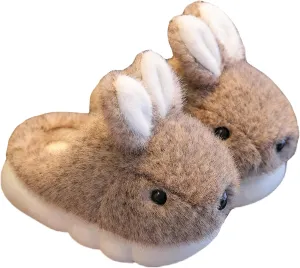 Cute Women's Rabbit Slippers - Warm & Plush, Cartoon Design, Perfect for Winter & Indoor/Outdoor Use