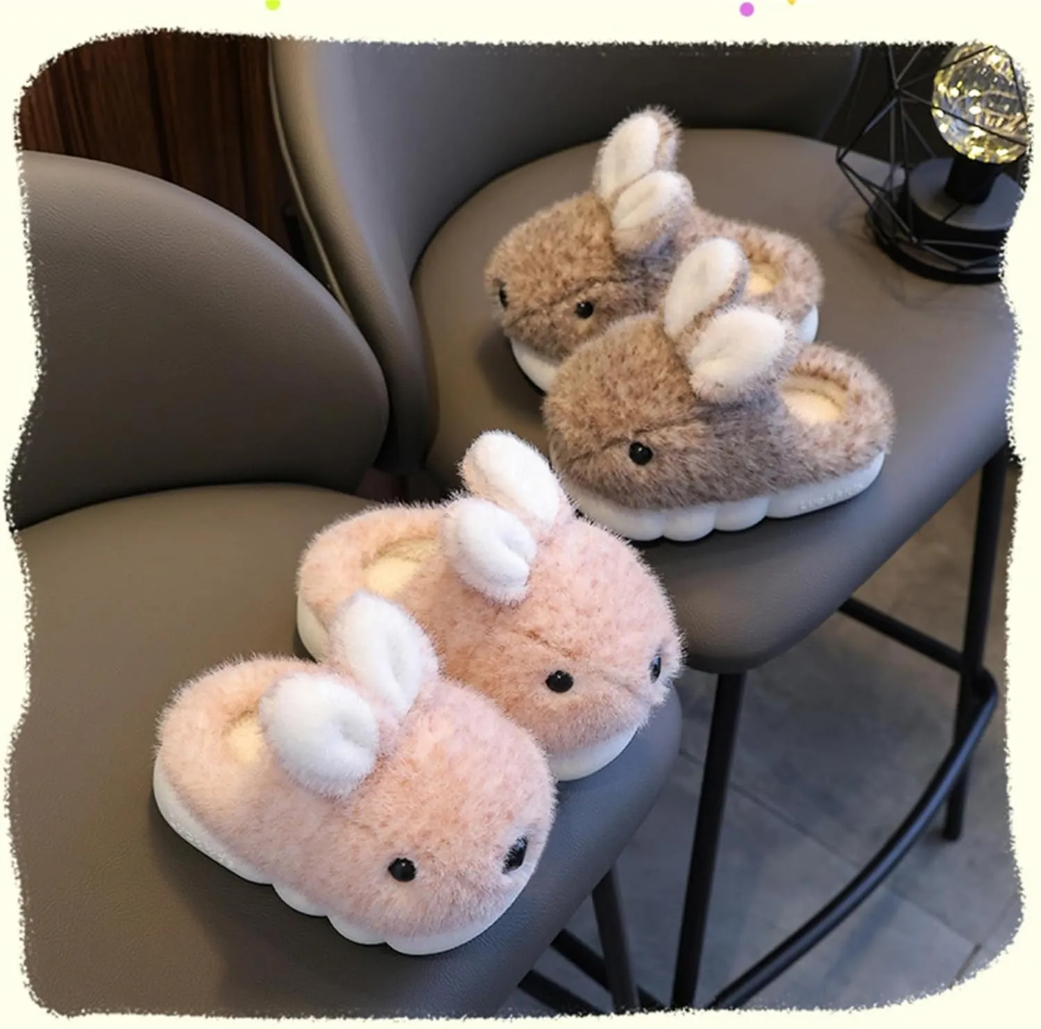Cute Women's Rabbit Slippers - Warm & Plush, Cartoon Design, Perfect for Winter & Indoor/Outdoor Use