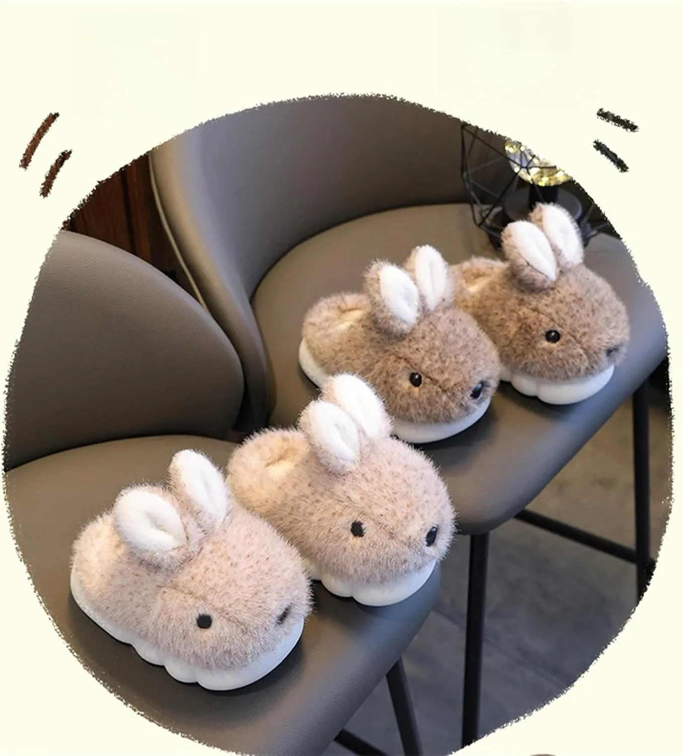 Cute Women's Rabbit Slippers - Warm & Plush, Cartoon Design, Perfect for Winter & Indoor/Outdoor Use