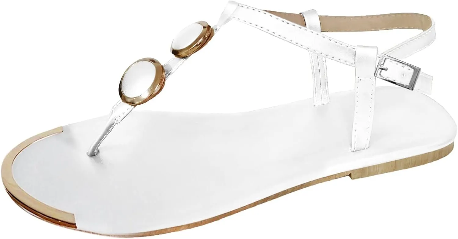 Eduavar Sandals for Women Casual, Sandals Women Summer Beach Sandals Black Sandals Flat Slippers Ring Toe Sandals