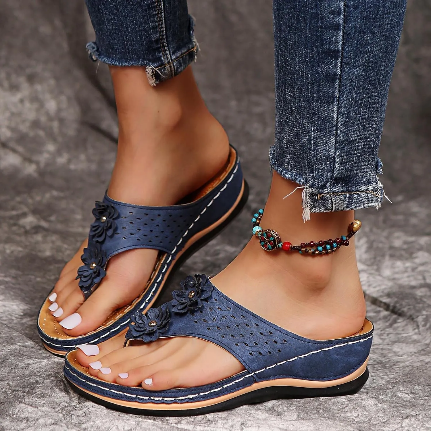 Eduavar Summer Sandals for Women 2023, Sandals Women Dressy Summer Breathable Flip Flops Summer Beach Sandals Slippers