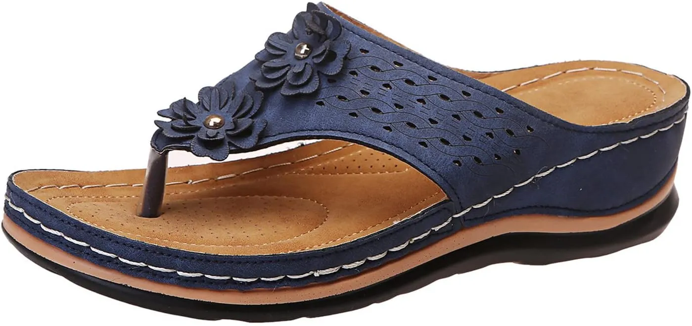 Eduavar Wedge Sandals for Women, Wedge Sandals for Women Comfy Platform Sandals Open Toe Slippers Treavl Sandals