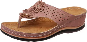 Eduavar Wedge Sandals for Women, Womens Sandals Dressy Summer Breathable Flip Flops Summer Beach Sandals Slippers