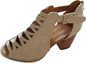 Eduavar Womens Sandals Comfortable, Sandals Women Fahsoin Aran Open Toe Heel Sandal Cut Out Boots Sandals with Ankle Strap